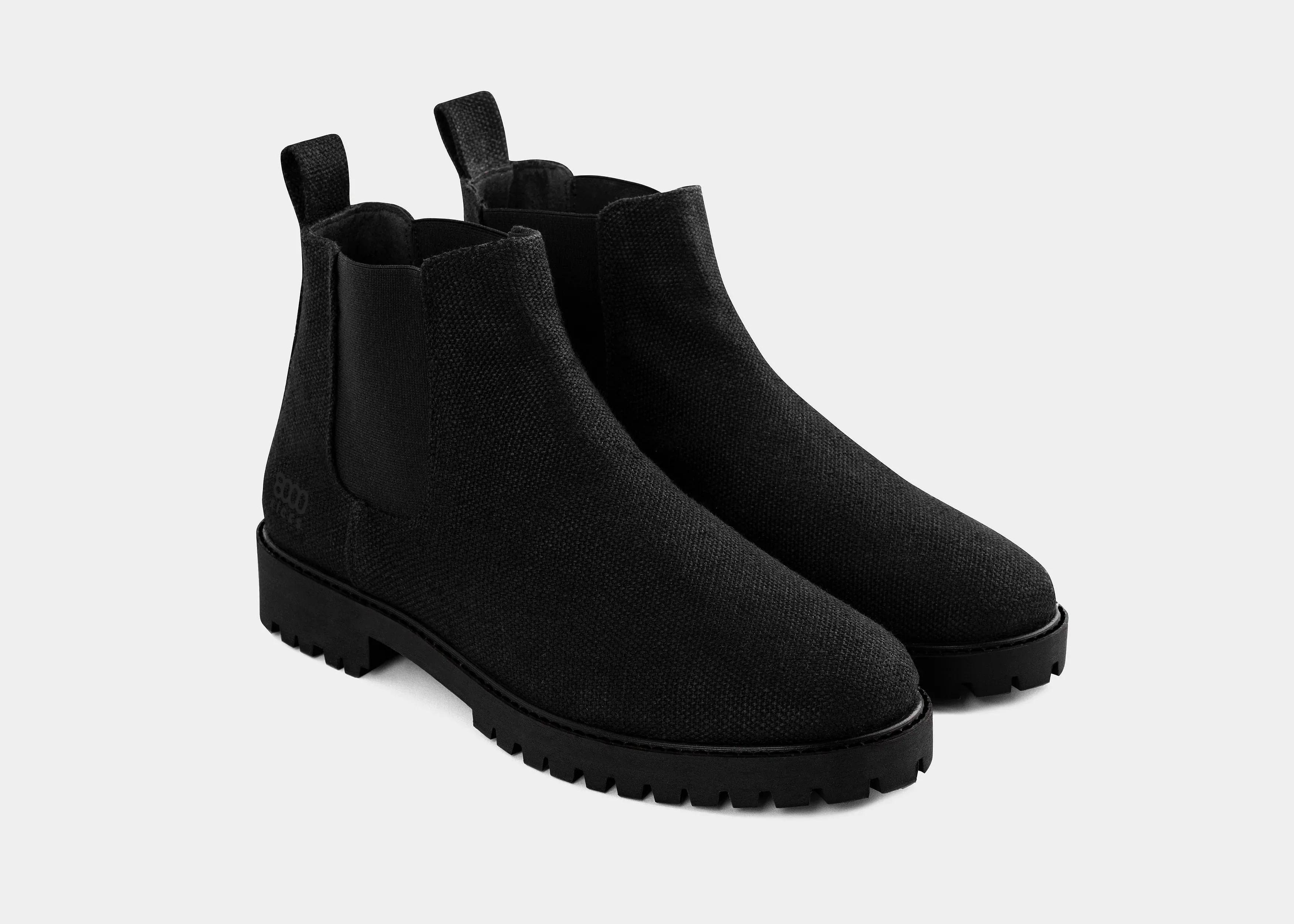 Bottes Chelsea Vegan en Chanvre pour Homme Crossover | Noir Intégral