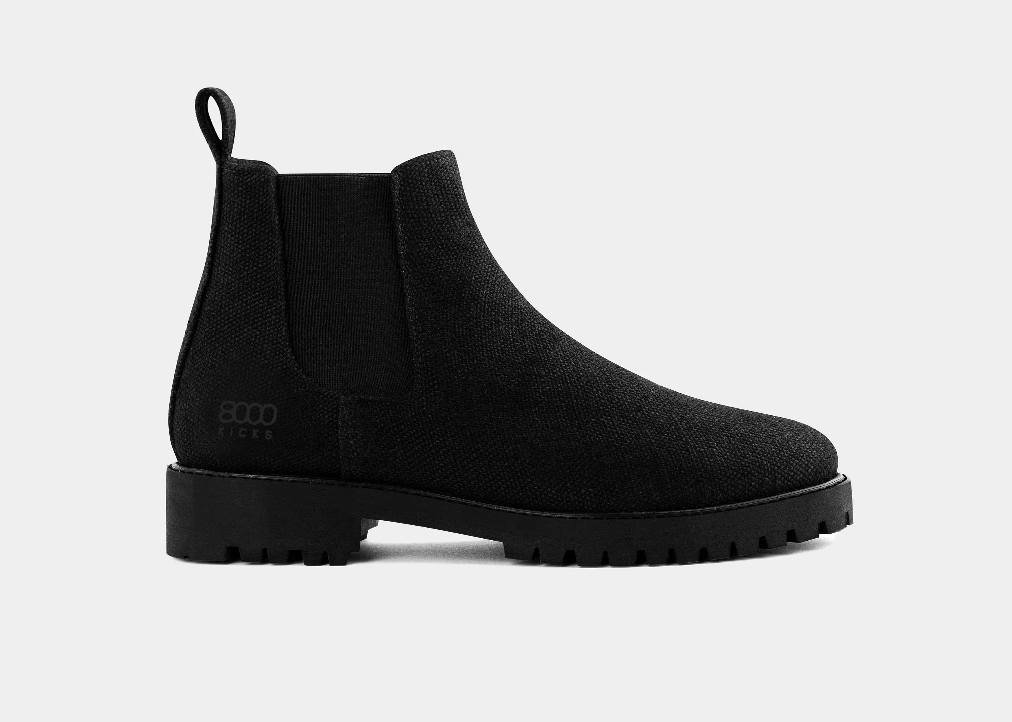 Bottes Chelsea Vegan en Chanvre pour Homme Crossover | Noir Intégral