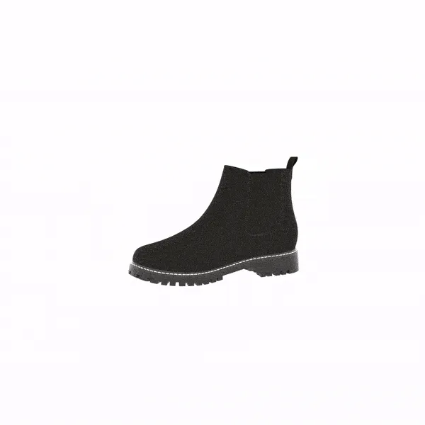 Bottes Chelsea Vegan en Chanvre pour Femme Crossover | Noir Intégral