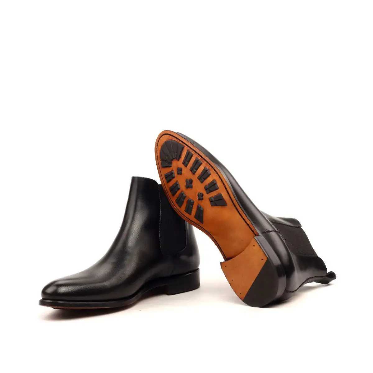 Chaussures Dapperfam Bottes Chelsea en Cuir Italien pour Homme DapperFam Monza en Noir