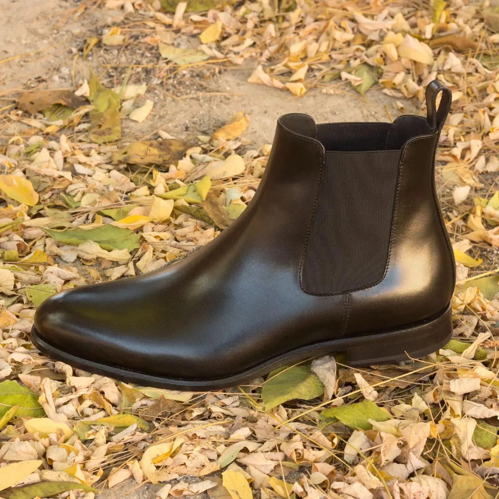Chaussures Dapperfam Bottes Chelsea en Cuir Italien pour Homme DapperFam Monza en Noir