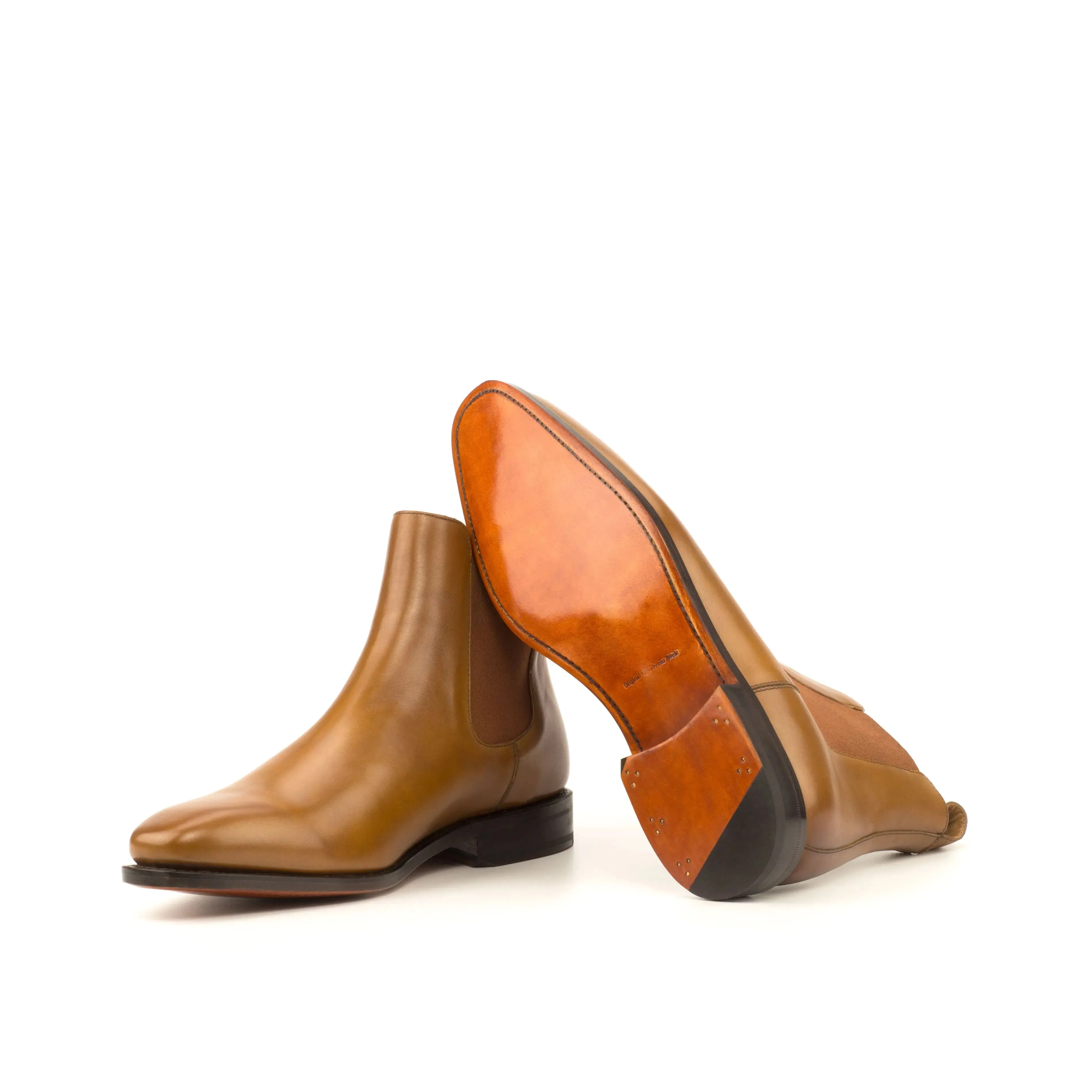 Bottes Chelsea en cuir italien pour hommes DapperFam Monza Cognac