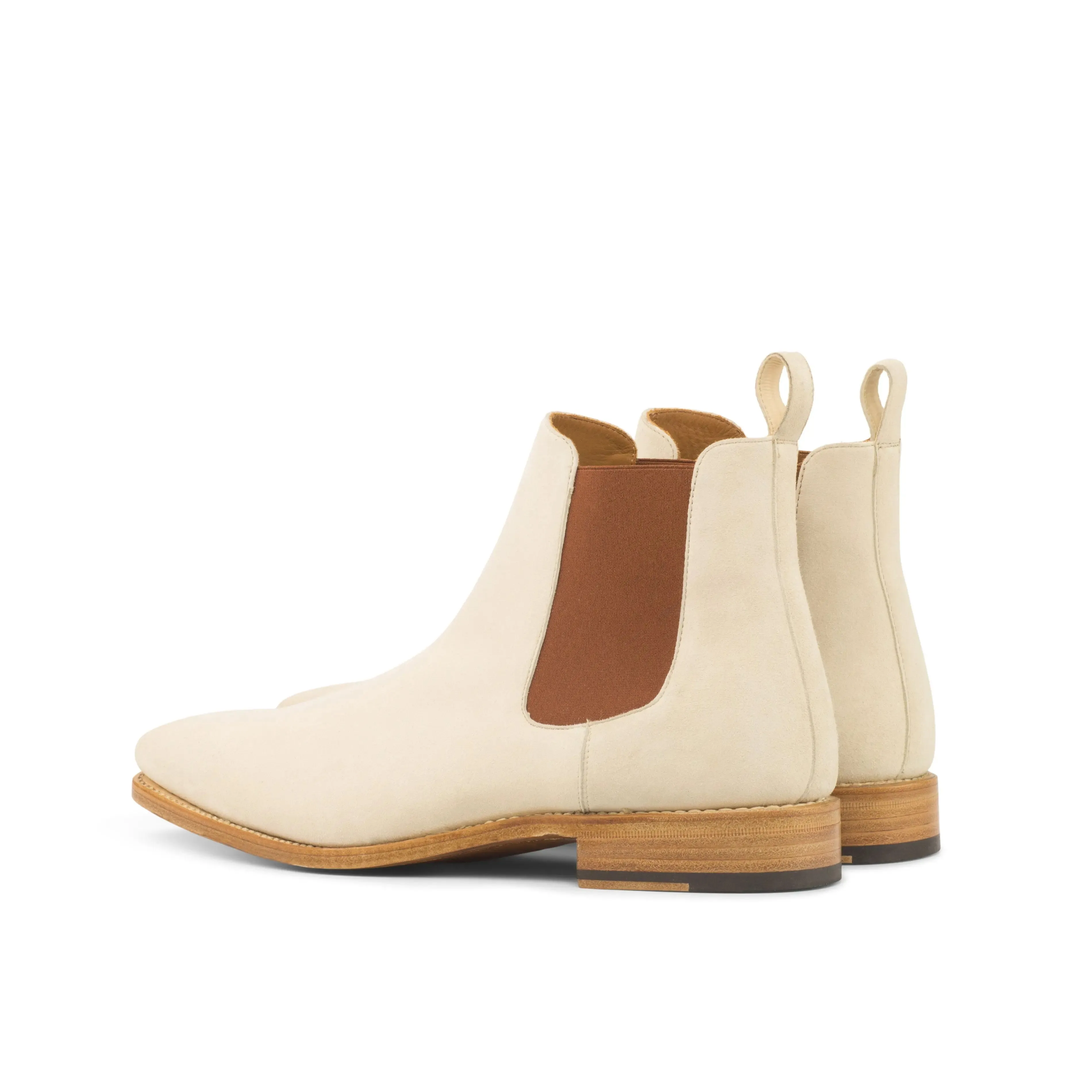 Chaussures Dapperfam DapperFam Monza en Suède Italien Ivoire Bottes Chelsea pour Hommes