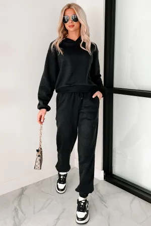 Ensemble Sweat à Capuche et Jogging Pailleté Dazzle and Dream (Noir)