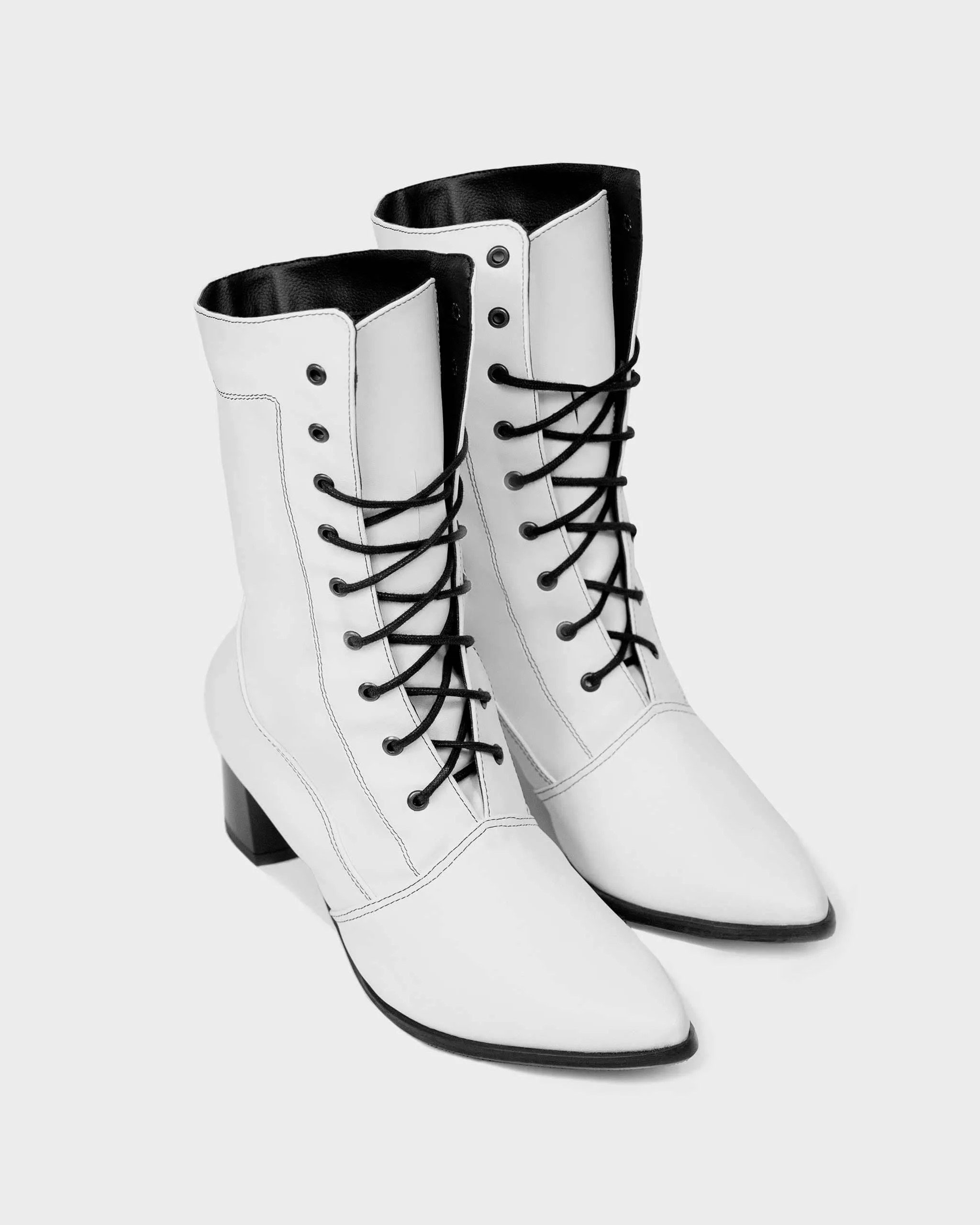 Bottes chelsea véganes en cuir de cactus Desserto® | Blanc
