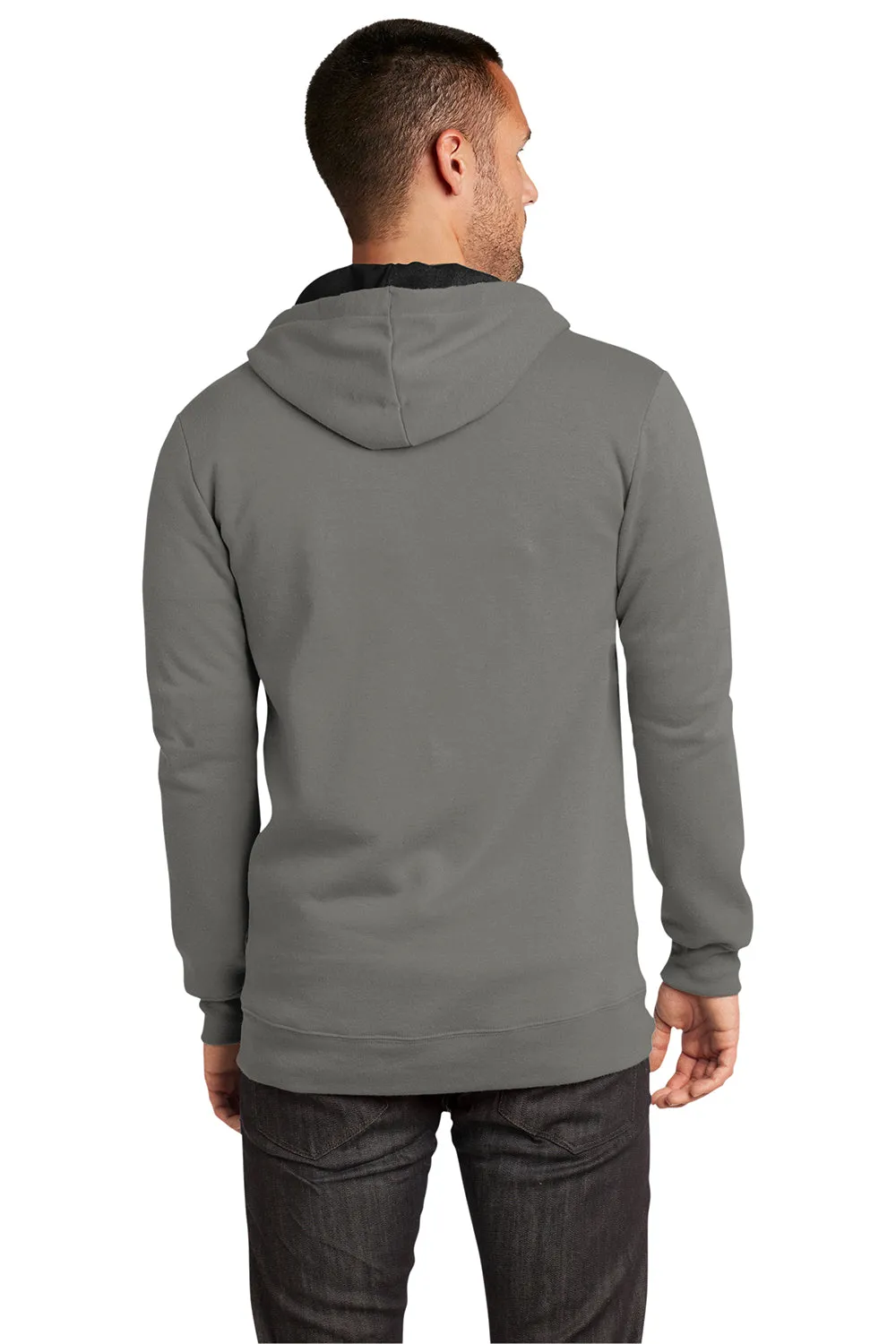 District Mens The Concert Veste à capuche polaire zip complète avec poches - Gris