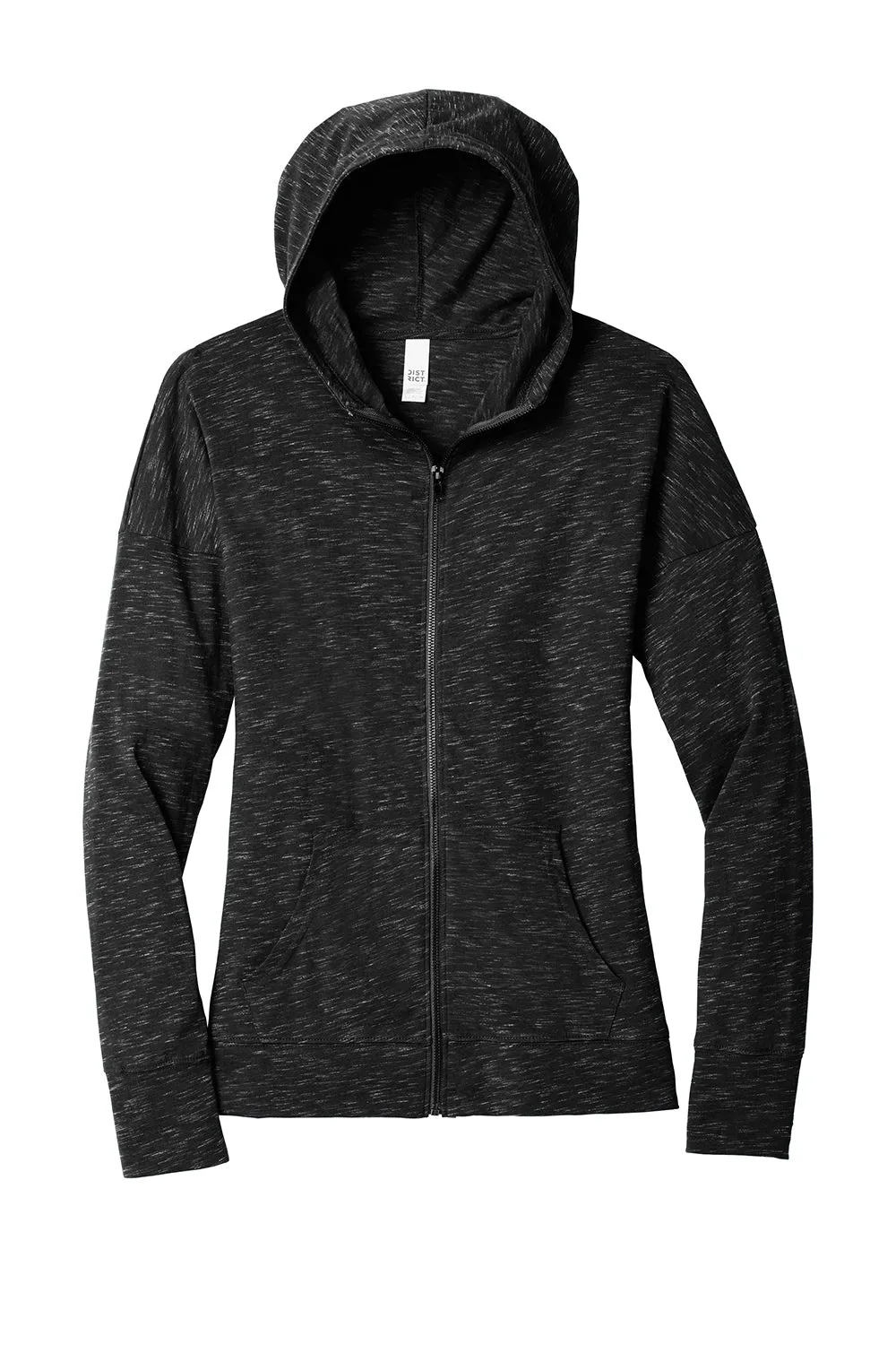 Sweat à capuche zippé complet pour femmes District avec poches - Noir