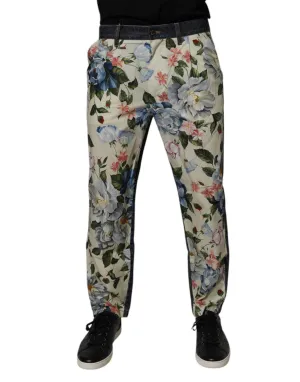Dolce & Gabbana Jeans Homme en Coton Fleuri Bleu