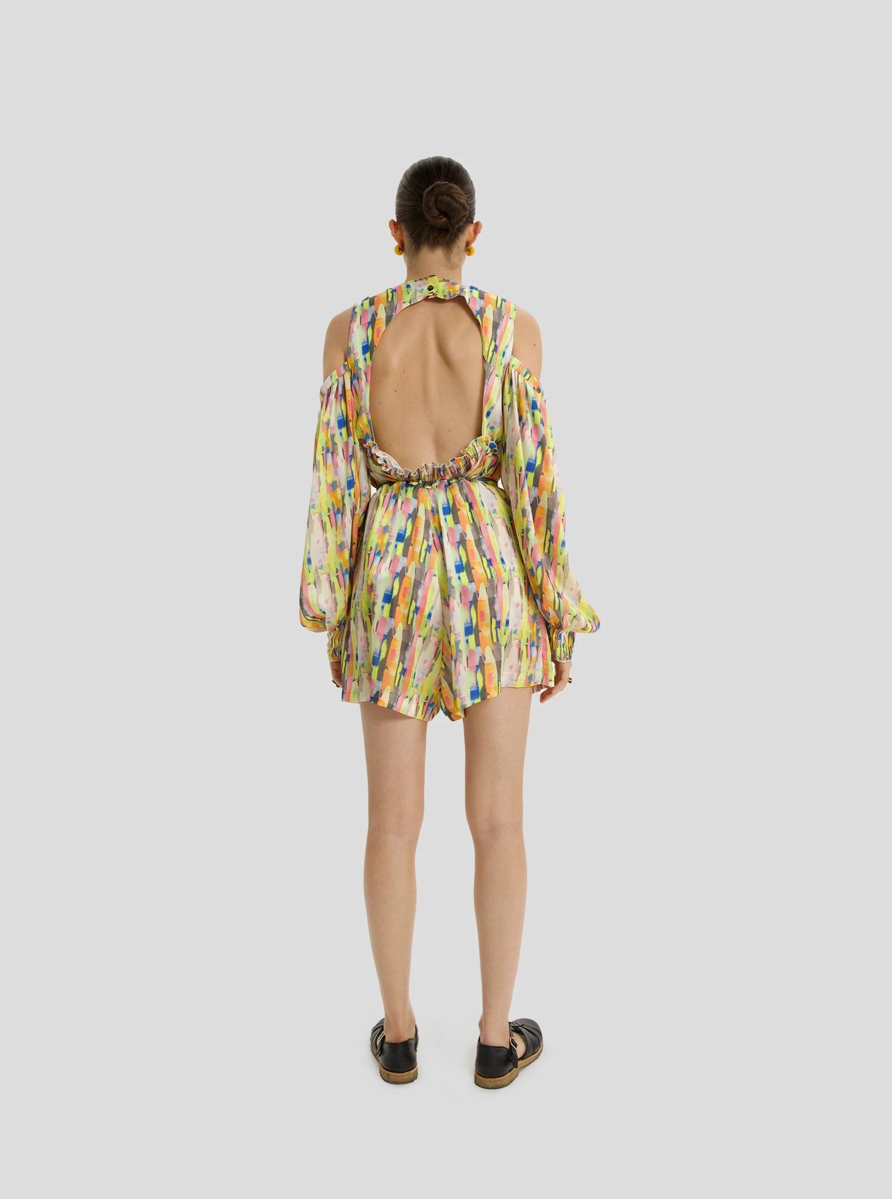 Robe courte Doll imprimée Poolside