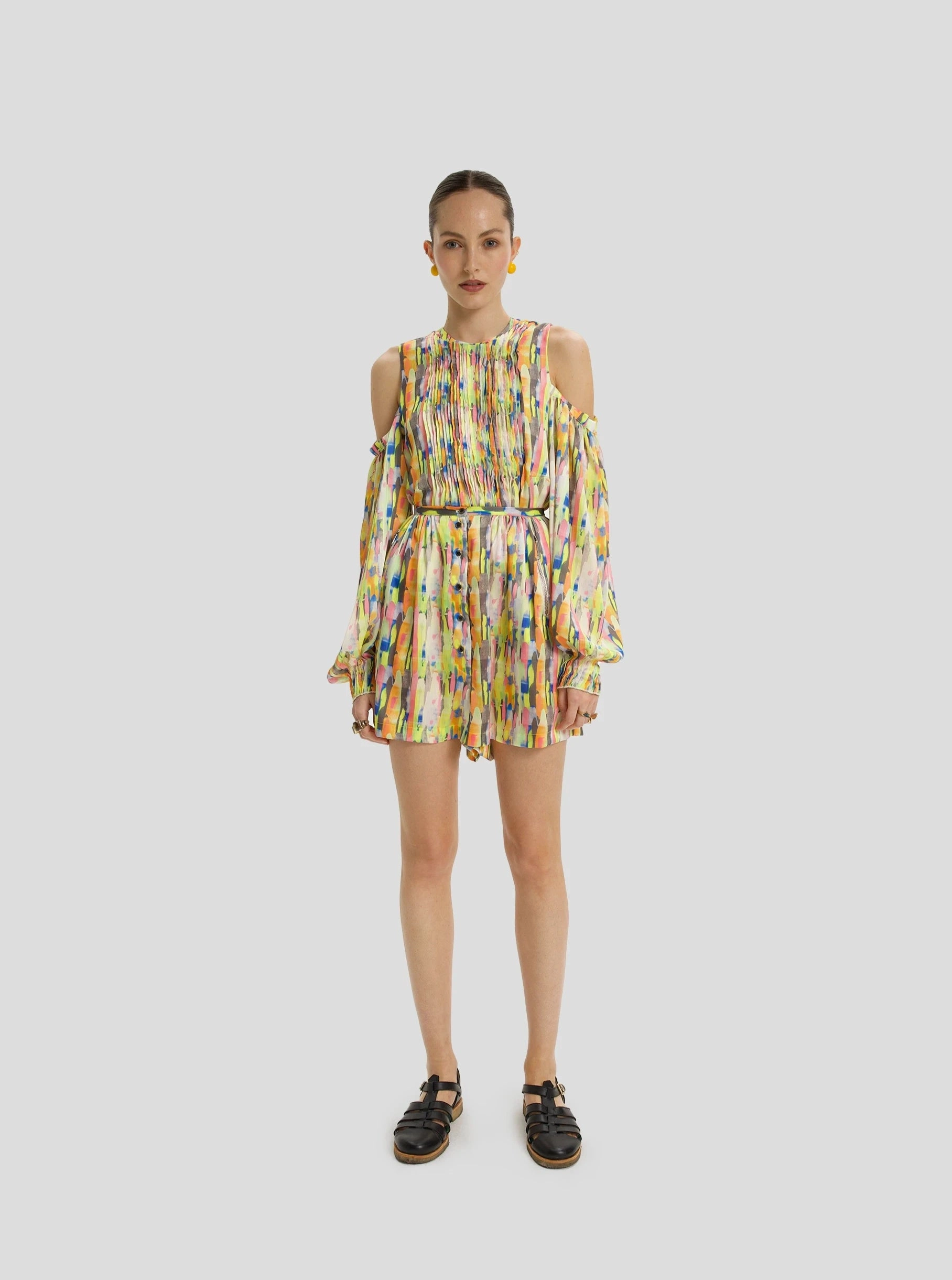 Robe courte Doll imprimée Poolside