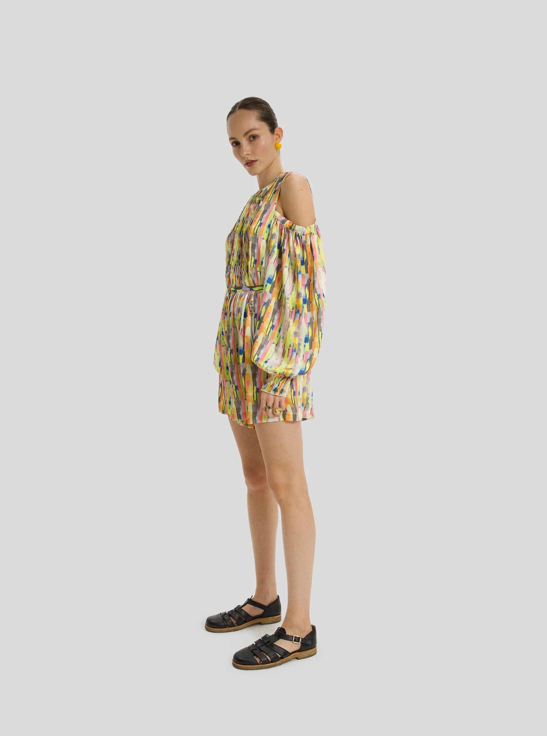 Robe courte Doll imprimée Poolside