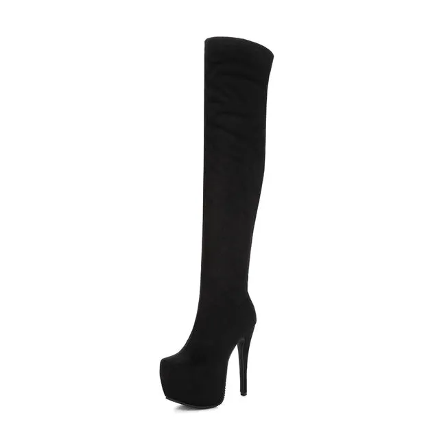 DoraTasia 2020 Plus Taille 33-48 marque plateforme de mode bottes montantes femmes sexy chaussures à talons très hauts bottes de soirée femme Fashion Nova Chaussures