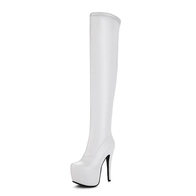 DoraTasia 2020 Plus Taille 33-48 marque plateforme de mode bottes montantes femmes sexy chaussures à talons très hauts bottes de soirée femme Fashion Nova Chaussures