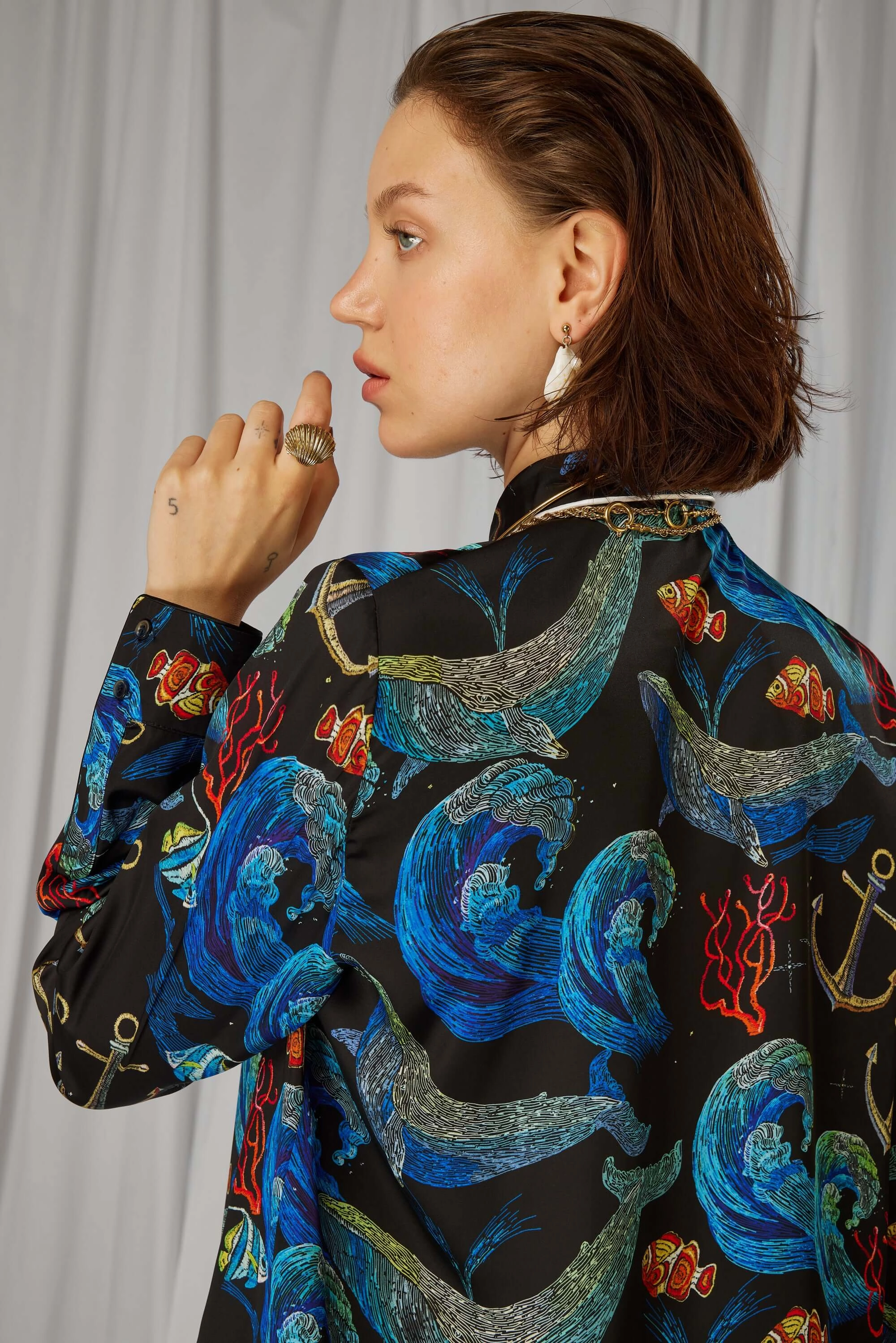 Dori shirt in Storm print