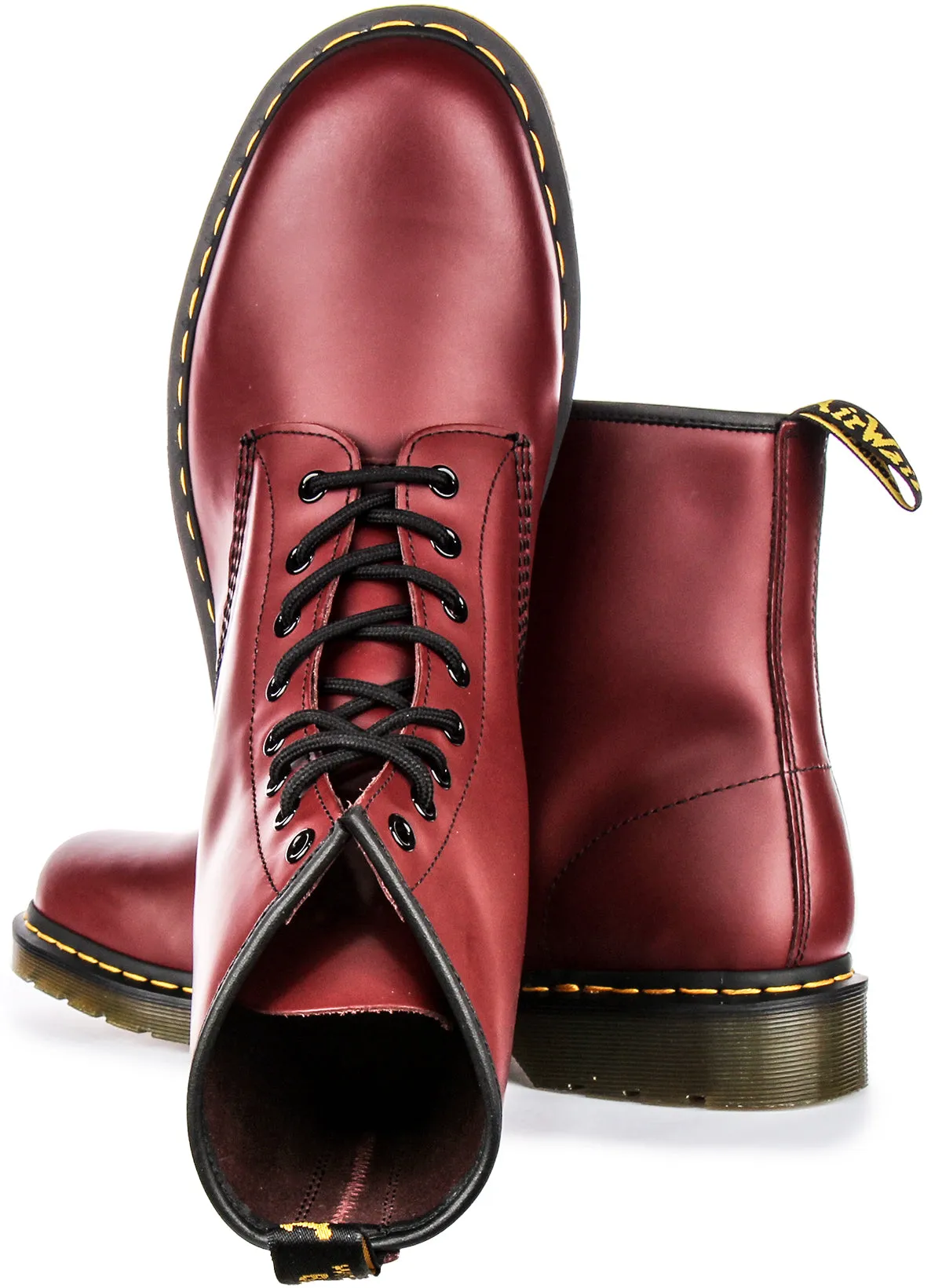 Dr Martens 1460 Lisse En Cerise Pour Chaussures Unisexes Dr Martens