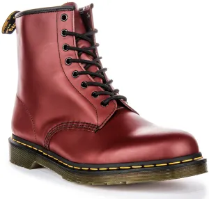 Dr Martens 1460 Lisse En Cerise Pour Chaussures Unisexes Dr Martens