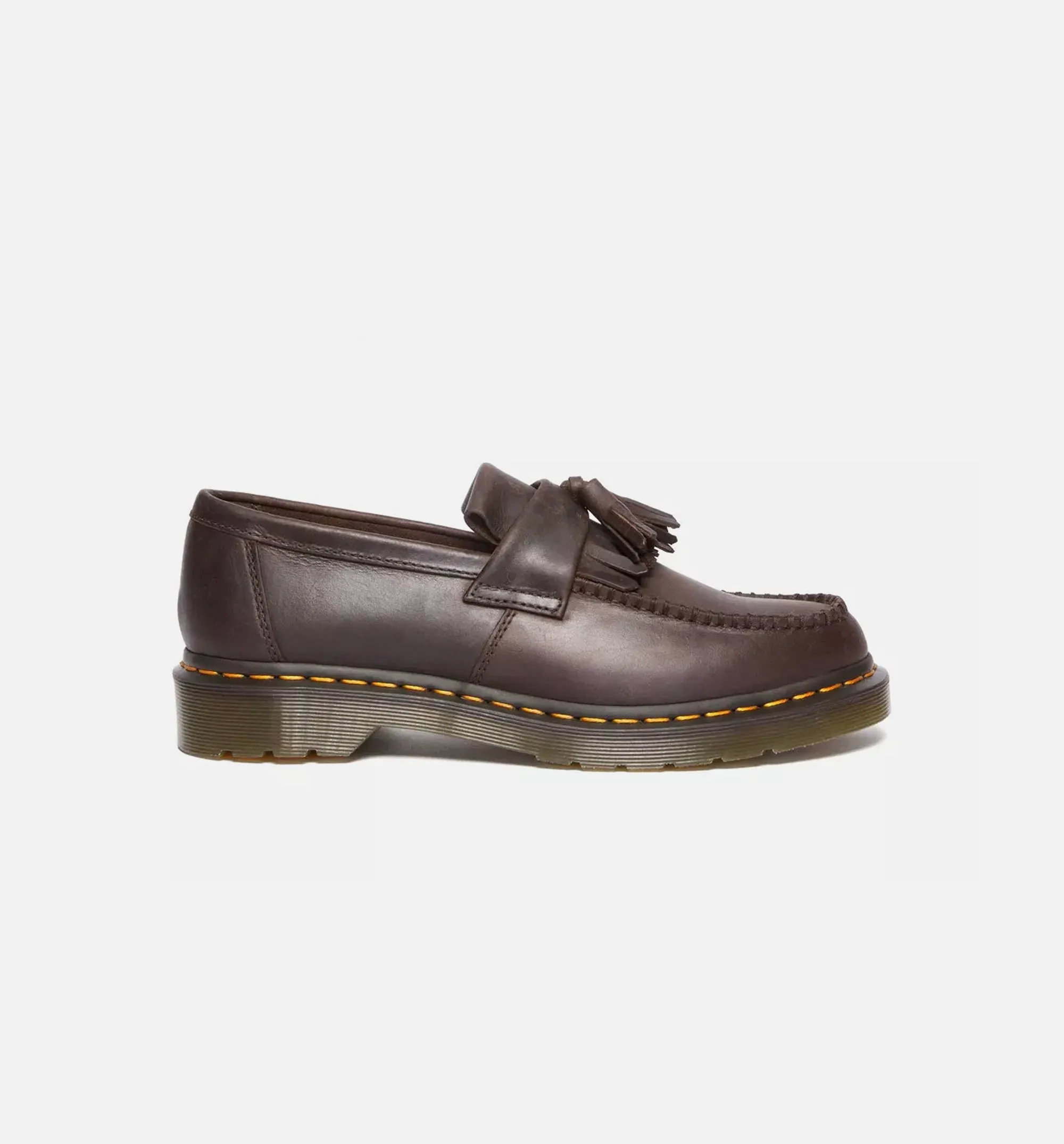 Dr Martens Chaussures Adrian Crazy Horse en cuir à pompons pour homme - Marron foncé
