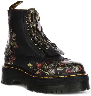 Dr Martens Sinclair Décadent En Fleur Noire Pour Femmes Chaussures Dr Martens