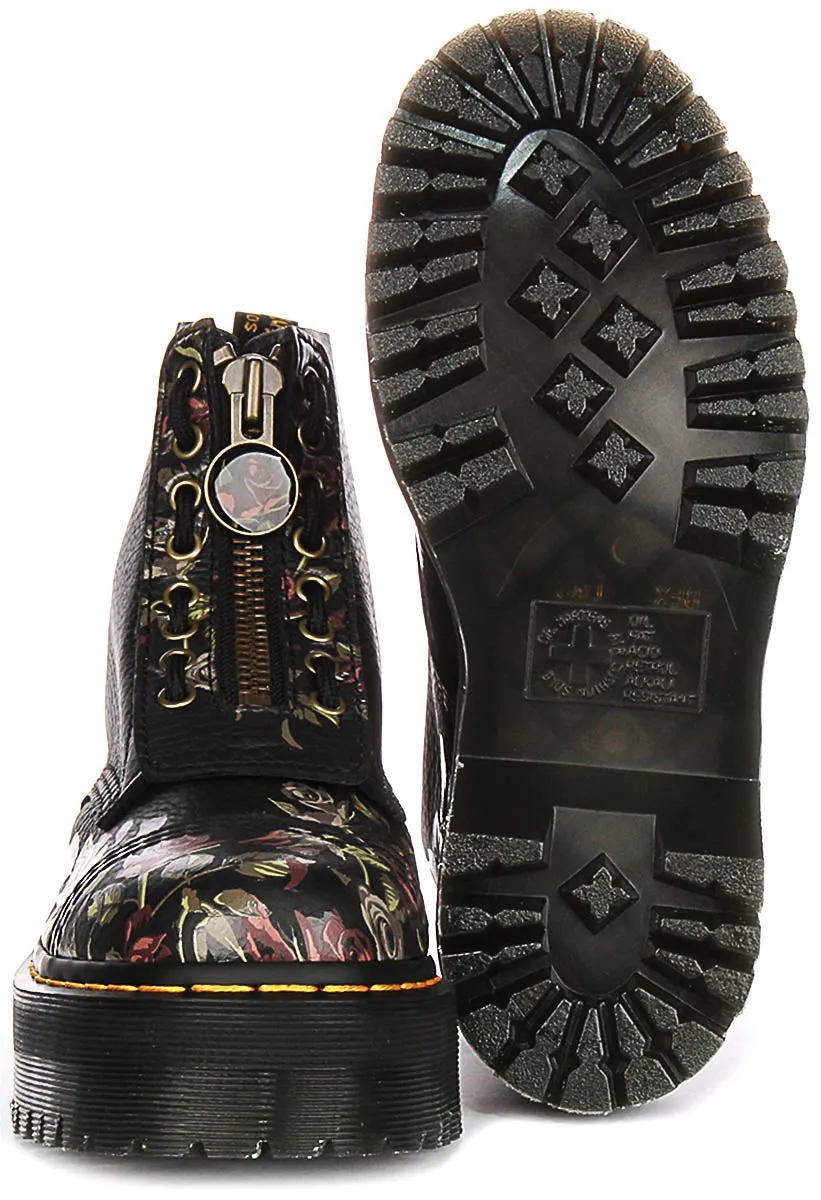 Dr Martens Sinclair Décadent En Fleur Noire Pour Femmes Chaussures Dr Martens