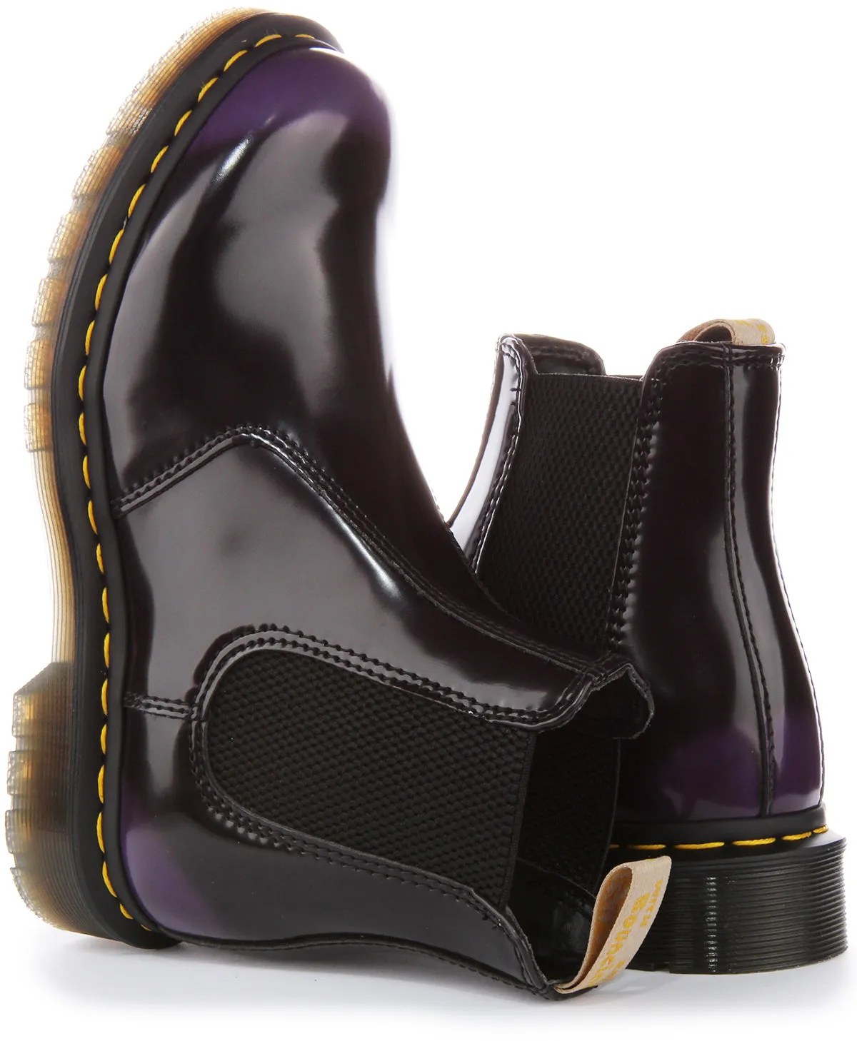 Dr Martens Vegan 2976 en chaussures noir violet Dr Martens