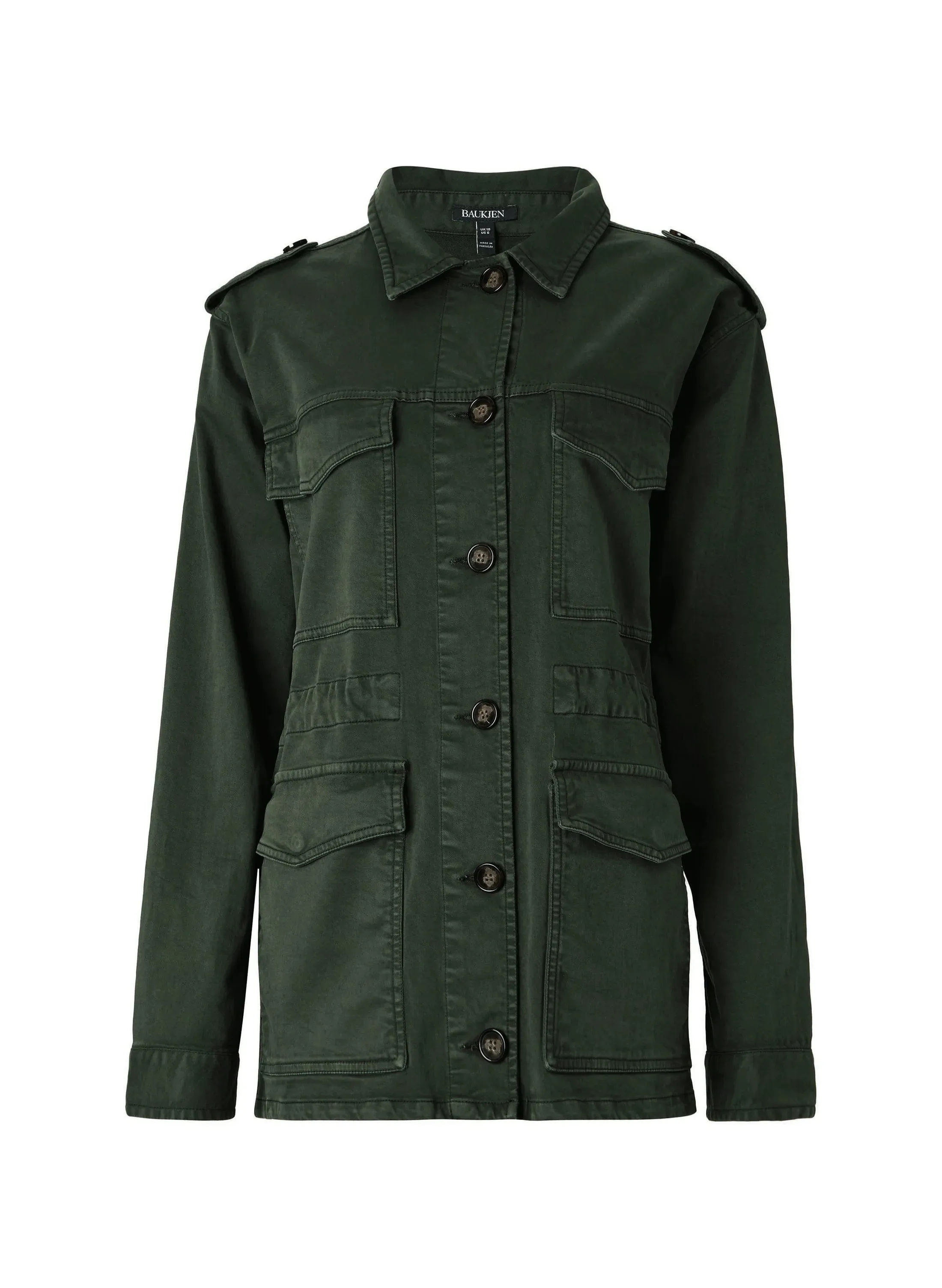 Veste utilitaire en coton bio Drake | Kaki foncé