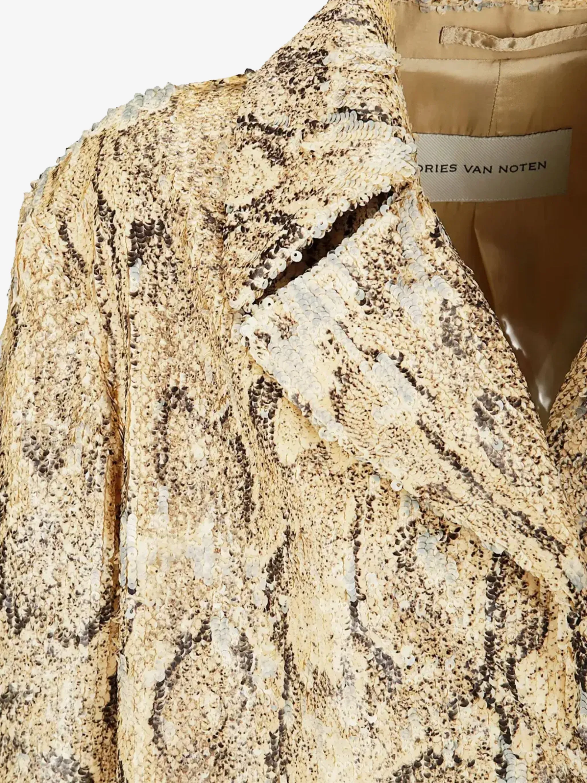 DRIES VAN NOTEN - Manteau Femme à Paillettes en Peau de Serpent