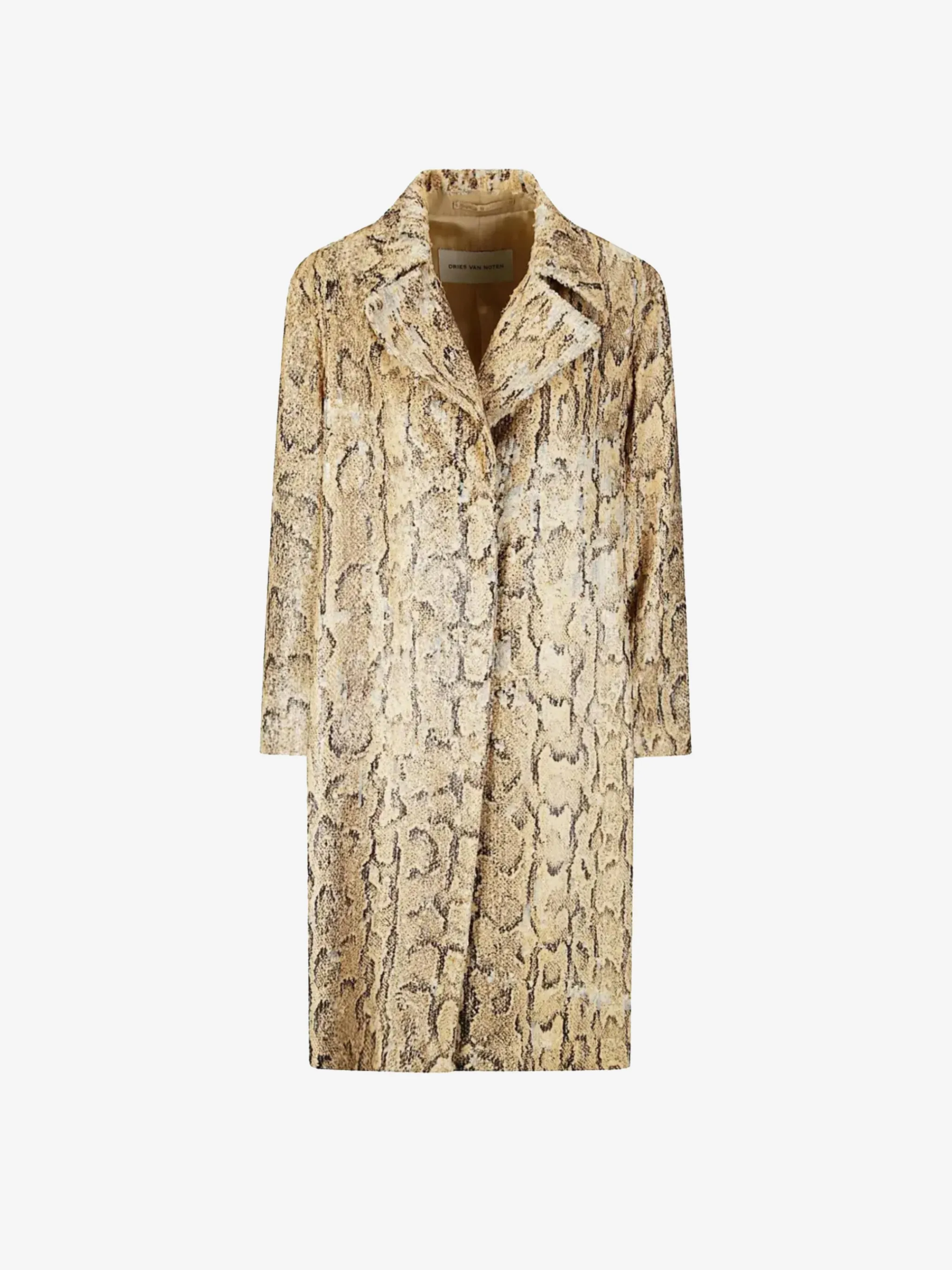 DRIES VAN NOTEN - Manteau Femme à Paillettes en Peau de Serpent