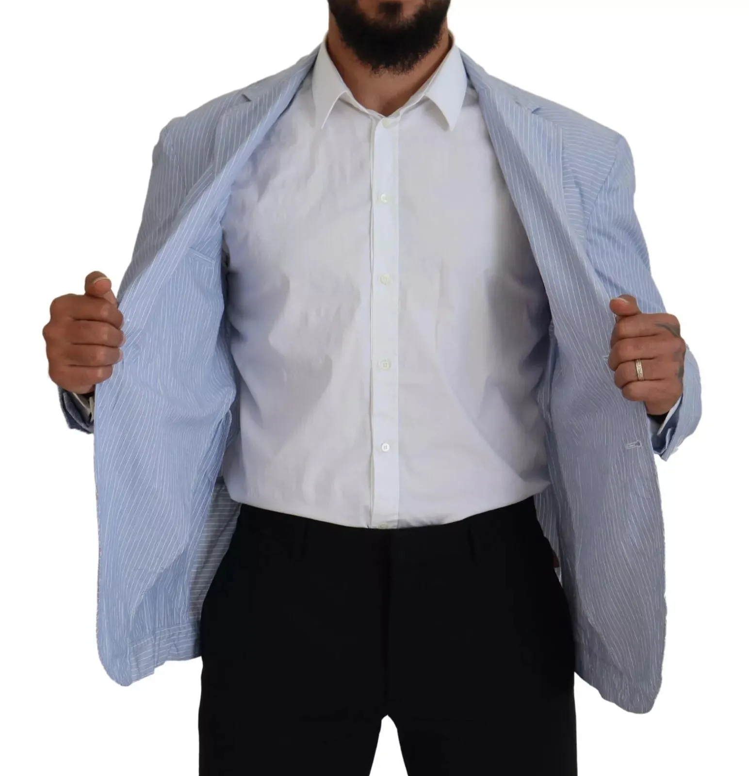Dsqua2 Veste formelle rayée à un boutonnage pour hommes