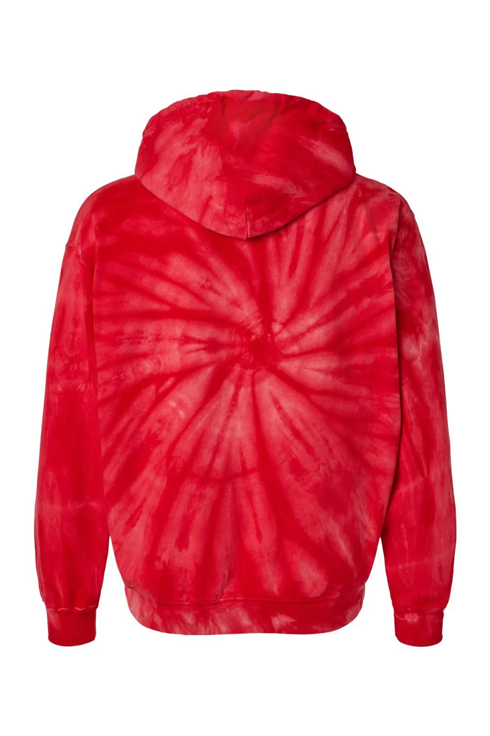 Dyenomite Sweat à capuche pour hommes avec motif cyclone et teinture nouée, poche kangourou - Rouge