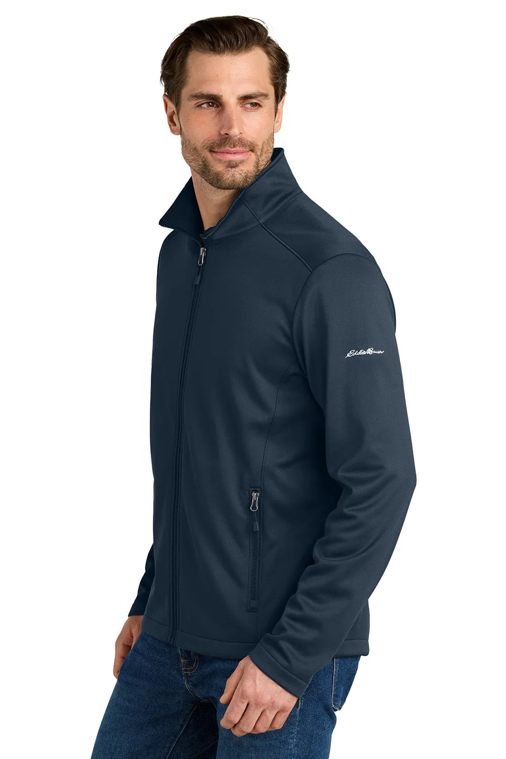 Eddie Bauer Sweat-shirt à capuche en polaire lisse pour homme avec poches - Bleu marine rivière