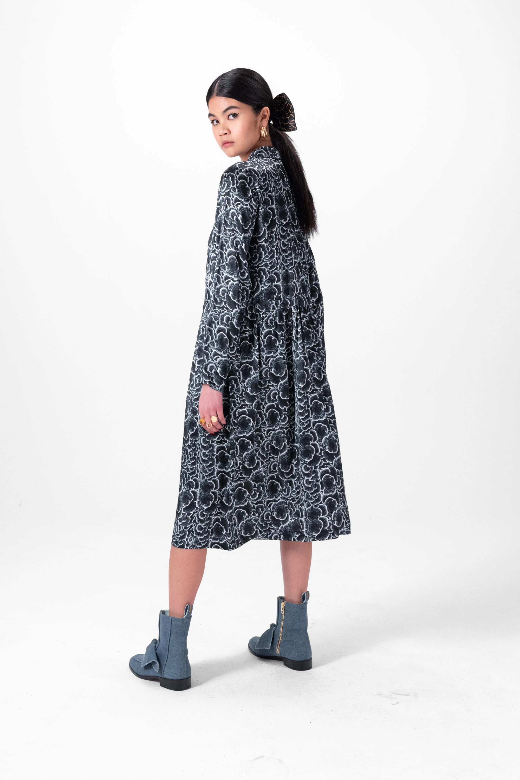 Edison dress in Licorice Funghi print