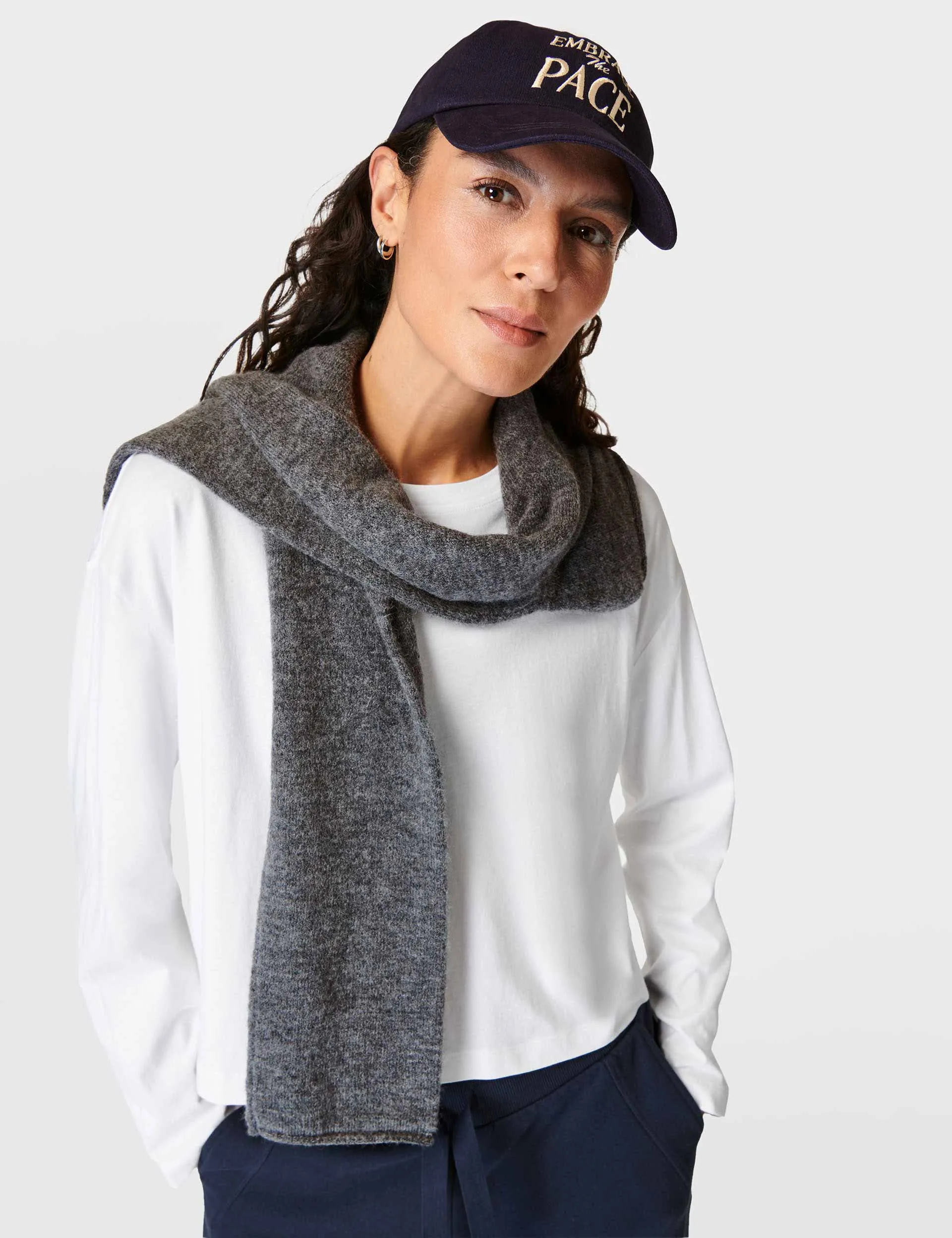 T-shirt manches longues Essential Crop - Blanc