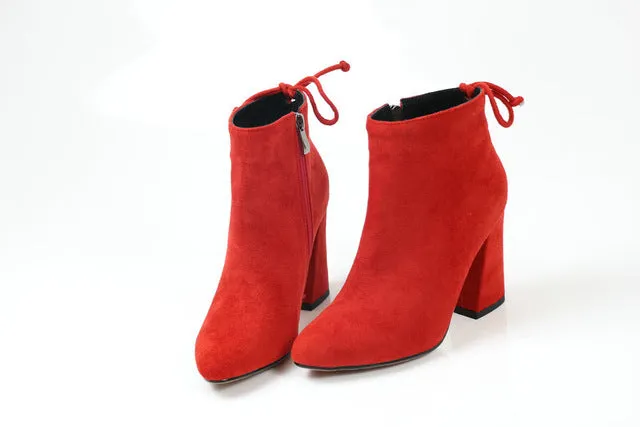 ESVEVA 2020 Bottes Femme Bottes Cheville Daim Talon Carré Chaussures Hiver Bout Rond Soirée Occidentale Automne Tailles 34-43 Chaussures Fashion Nova