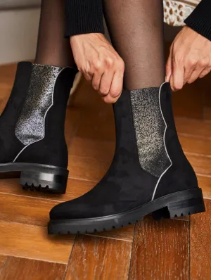 Bottes Chelsea en daim végan recyclé éphémère | Noir