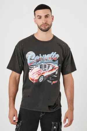 Forever 21 T-shirt graphique pour hommes Corvette vieilli Noir/Multicolore Forever 21