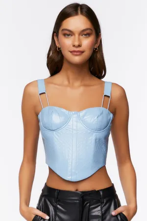 Forever 21 Haut court bustier en similicuir pour femmes Faience Forever 21