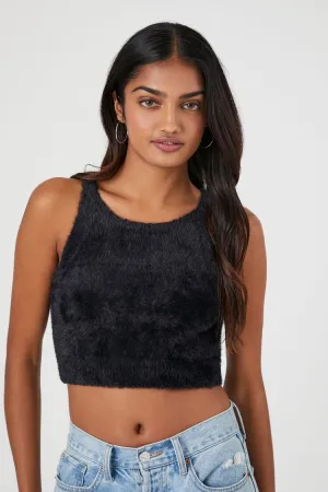 Forever 21 Haut sans manches en maille douce pour femmes Noir Forever 21