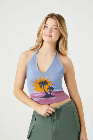 Forever 21 Haut débardeur en maille island pour femme Violet/Multicolore Forever 21