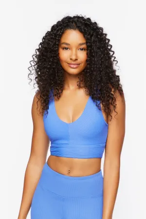 Forever 21 Soutien-gorge de sport femme à côtes et découpes Royal Forever 21