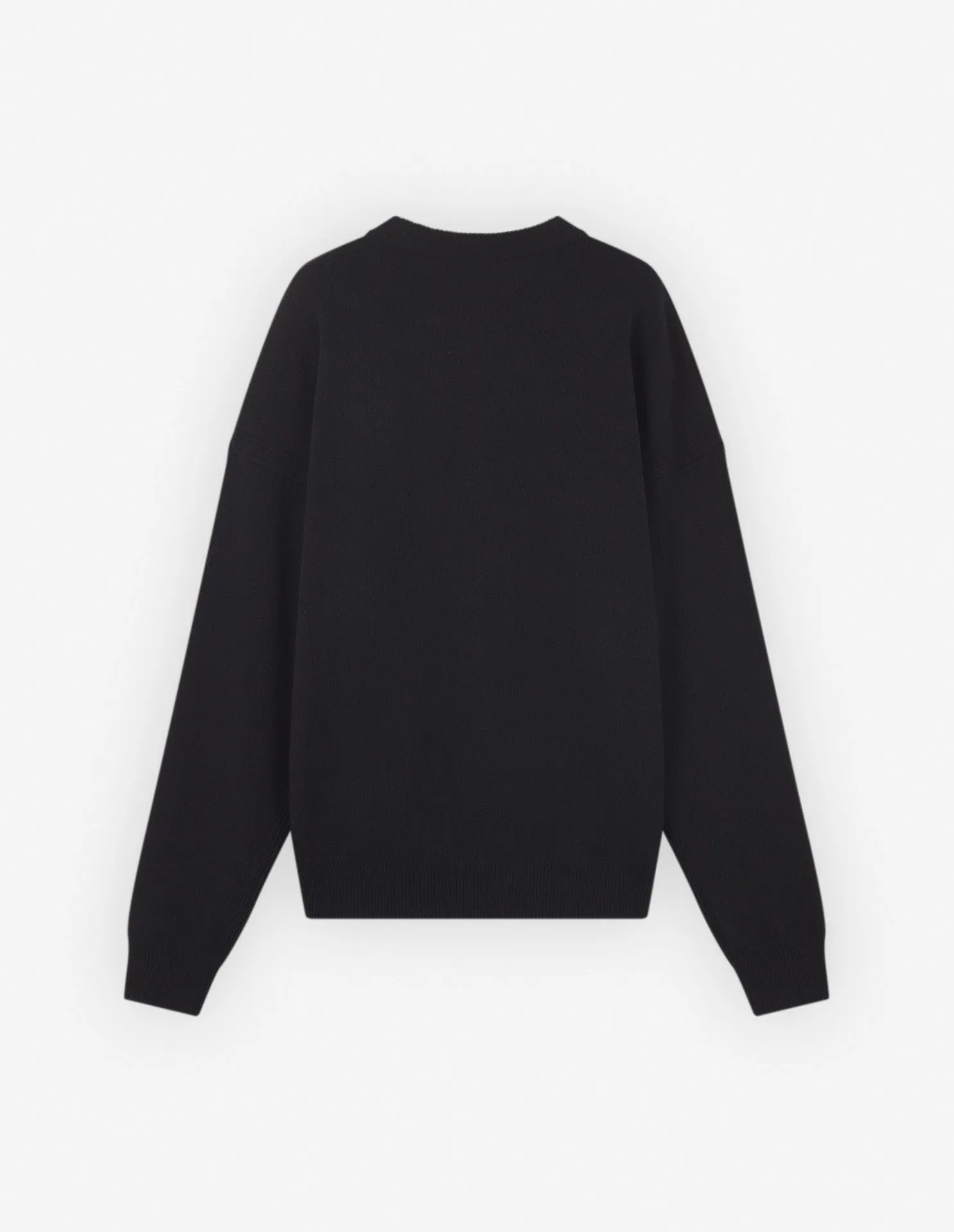 Pull Confort Intarsia Tête de Renard Noir