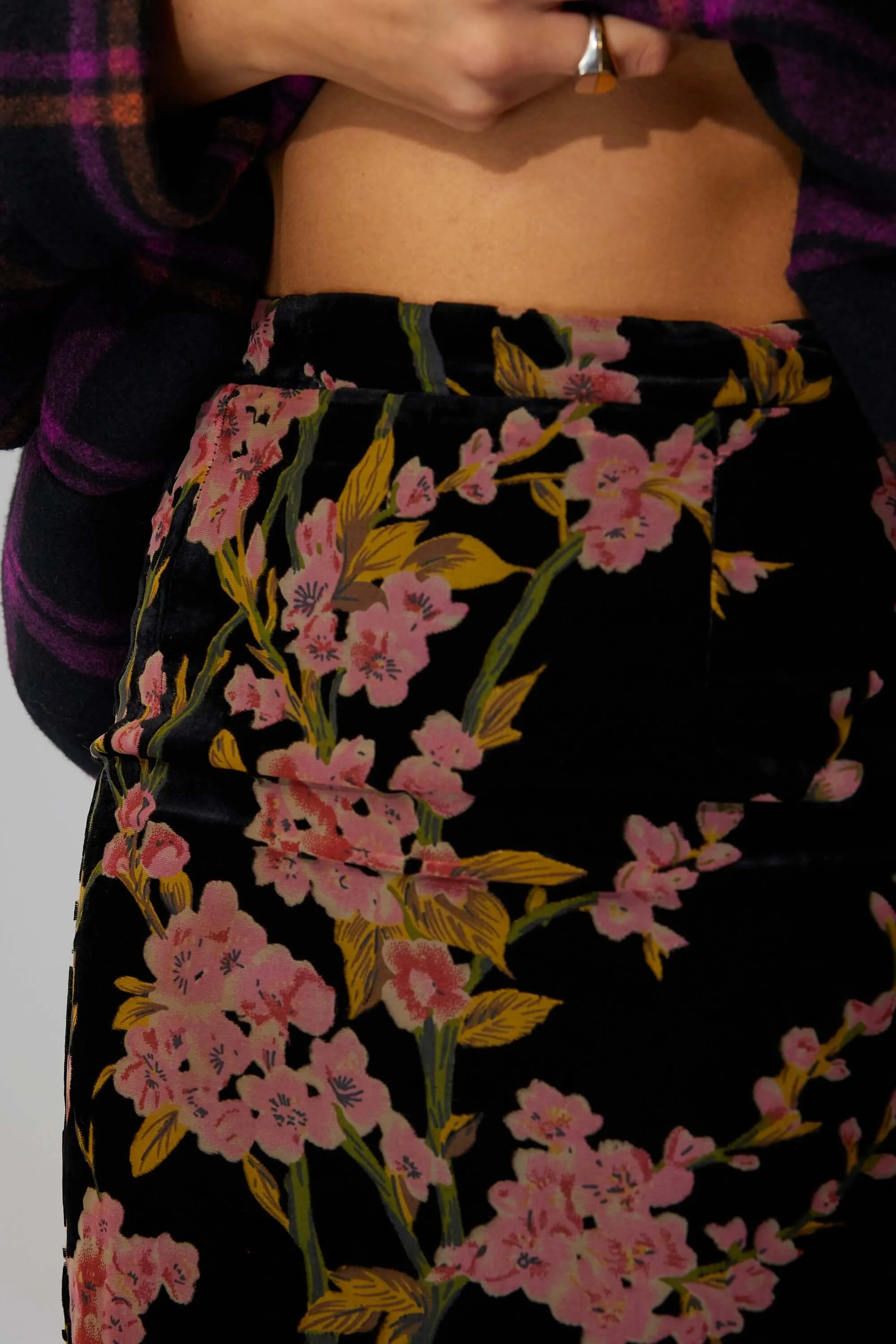 Jupe renard en velours Blossom