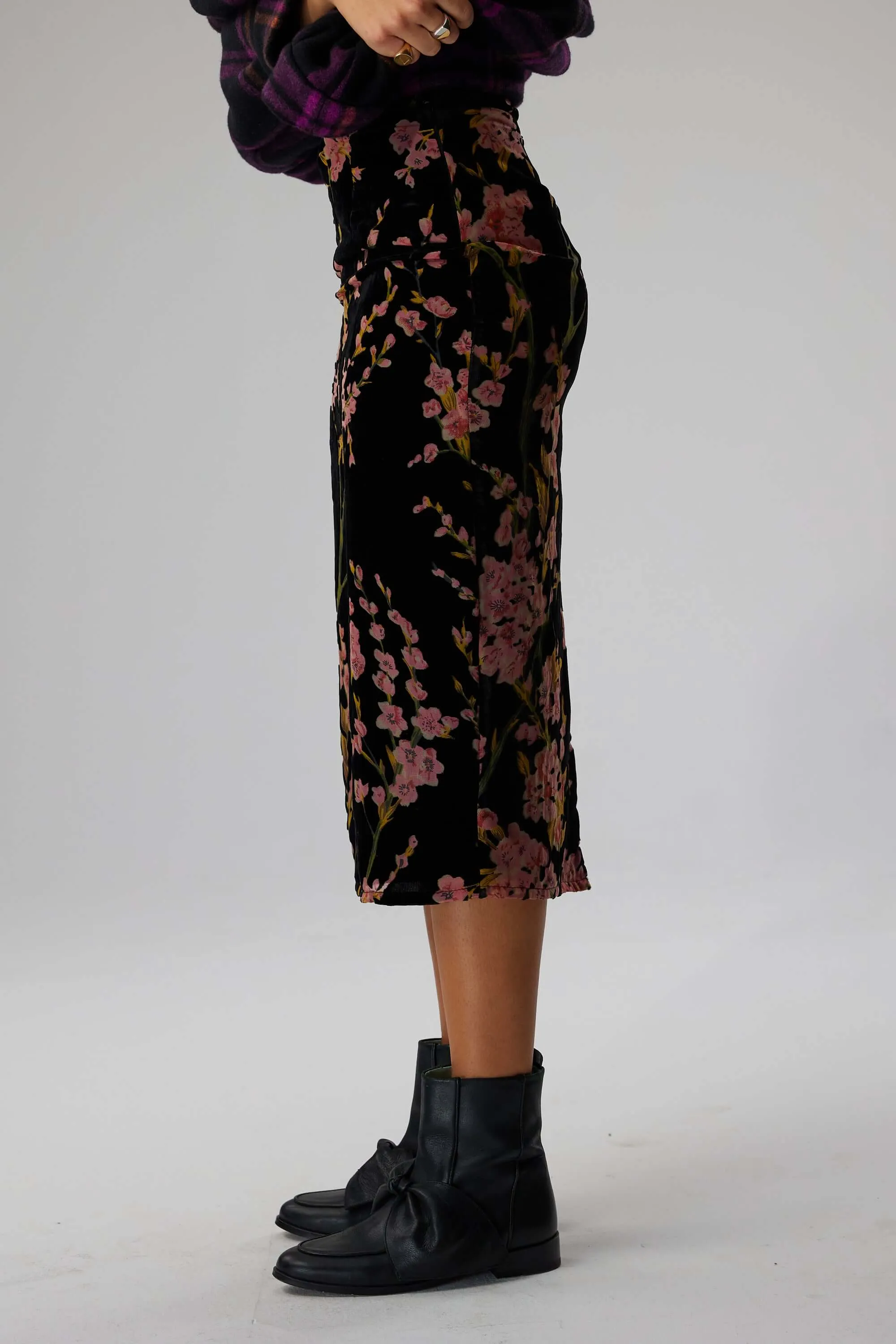 Jupe renard en velours Blossom