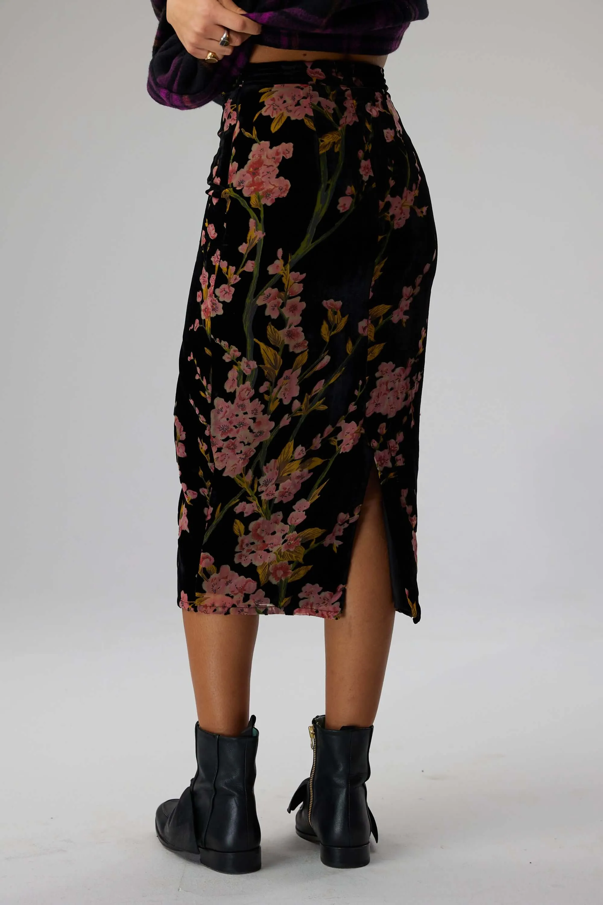 Jupe renard en velours Blossom