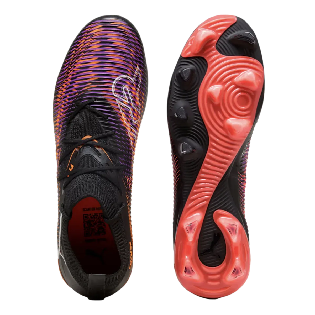 Future 8 Match FG/AG Terrain Ferme/Terrain Artificiel - Puma Noir-Puma Blanc-Rouge Lumineux