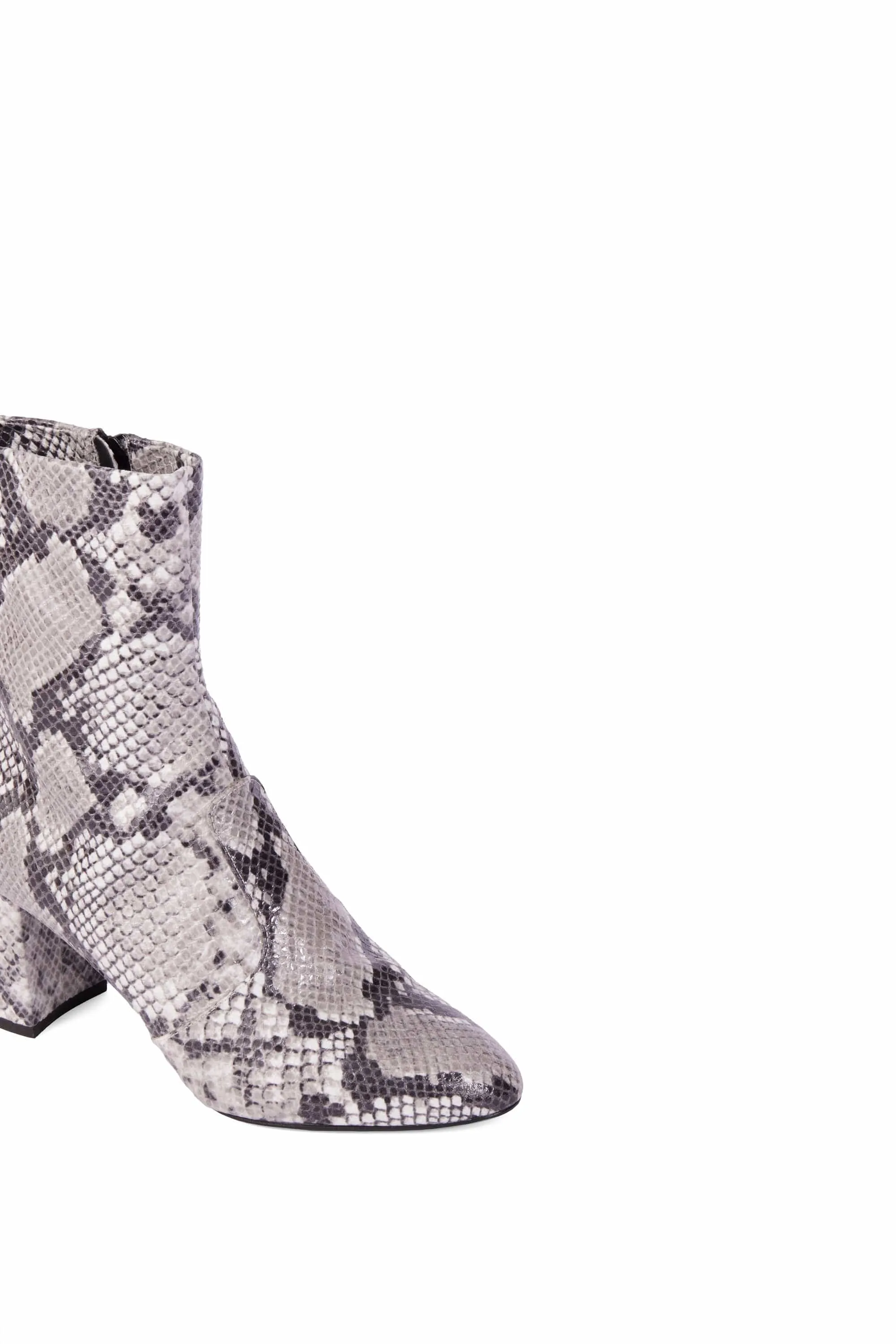 Bottes à talons en simili-cuir Gaby | Python argenté