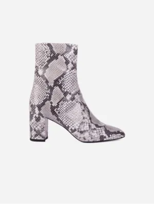 Bottes à talons en simili-cuir Gaby | Python argenté