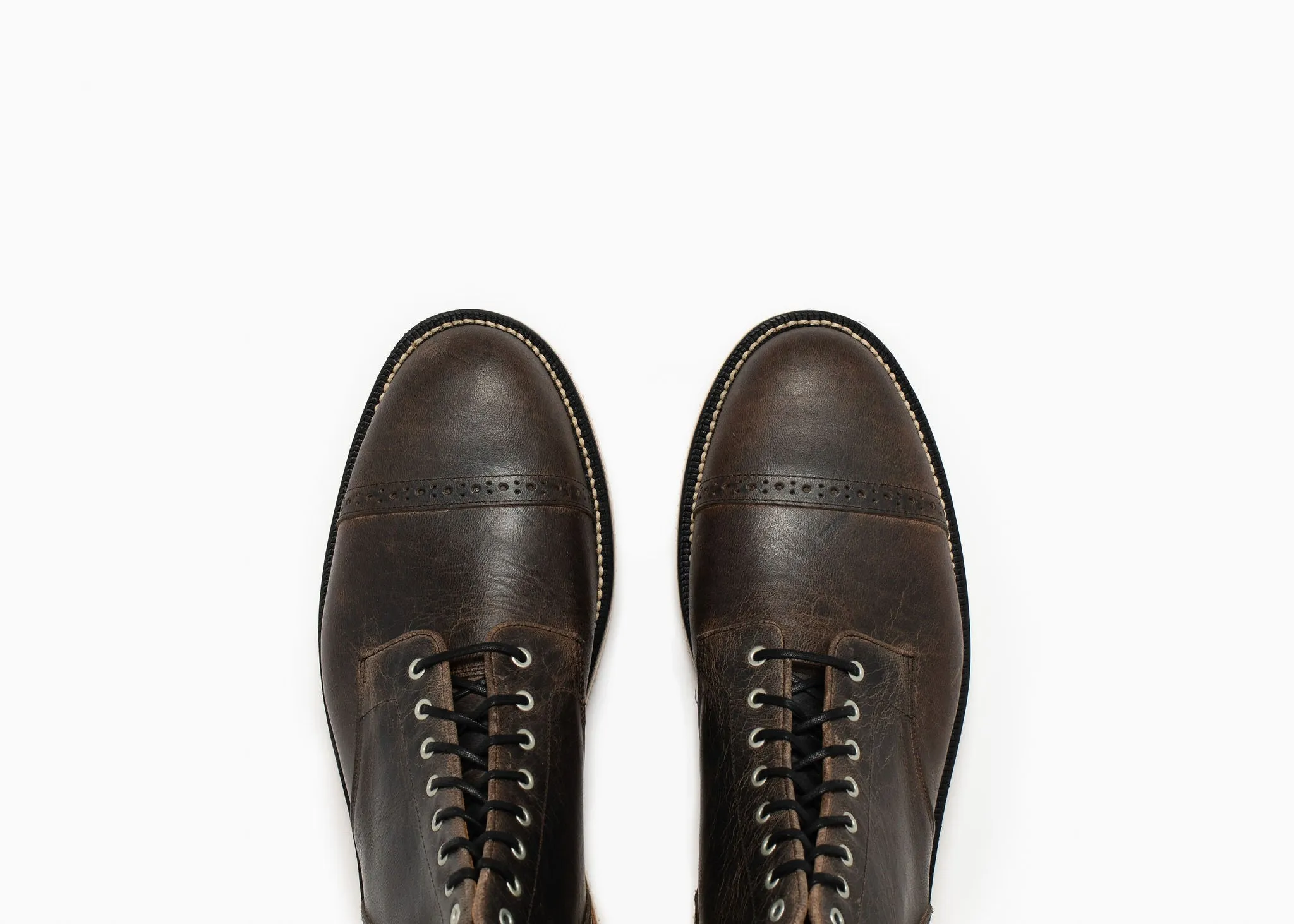 Bottes Garrison en daim noir ciré