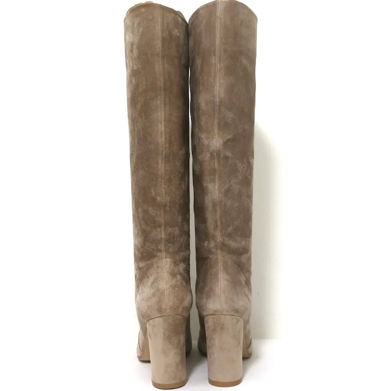 Bottes Gianvito Rossi Glen 85 en suédine beige taille 36 NEUVES