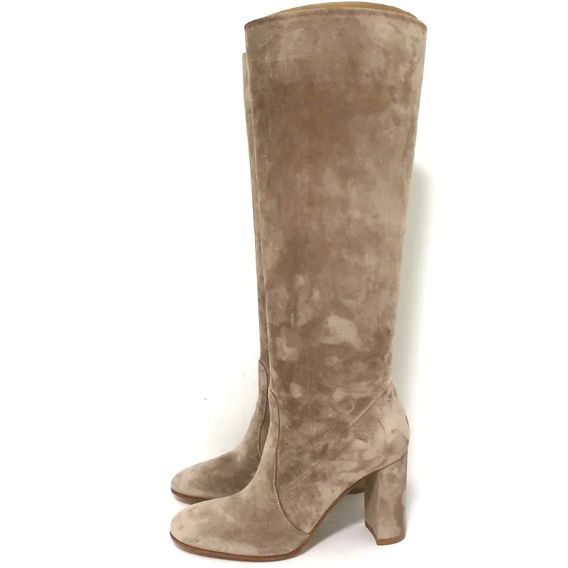 Bottes Gianvito Rossi Glen 85 en suédine beige taille 36 NEUVES