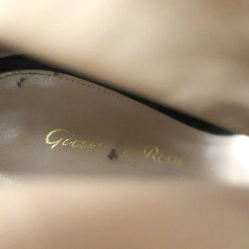 Bottes à lacets Gianvito Rossi à bout ouvert en velours noir Marie Taille 40.5